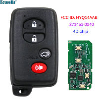 Oibwye กุญแจรีโมตอัจฉริยะ4ปุ่ม312/314.3/315/433MHZ ชิป4D สำหรับ Toyota Highlander 2008-2013 FCC ID HYQ14AAB 271451-0140