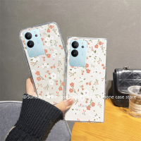 Ins เคส Case VIVO V29 Pro V29e V23 V23e Y02s Y77 Y30 Y02 Y02A Y02T 4G 5G เคส แฟชันอินเทรนด์ใหม่ เคสโทรศัพท์ ดอกไม้สร้างสรรค์เรียบง่ายซองนุ่มใสสดใส2023