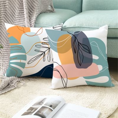 【CW】▦❏  Abstract Pillowcase Sofa Polyester Peachskin Cushion Cover Bedroom Car Cojines
