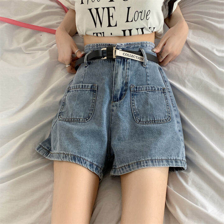 High Waist Denim Shorts Design Hot Girl Hot Pants Wide Leg Pants