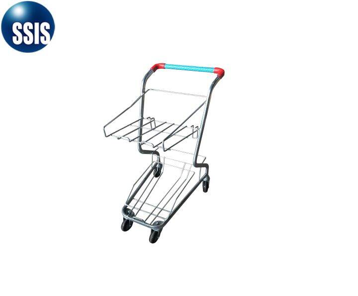 Double Decker Shopping Cart Trolley (Blue, Red, and Green Handle