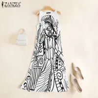 [HijabFab ZANZEA Muslimah Womens Summer Bohemian Dress Print Casual Evening Baggy Dress New Design Mid Plus #2,HijabFab ZANZEA Muslimah Womens Summer Bohemian Dress Print Casual Evening Baggy Dress New Design Mid Plus #2,]