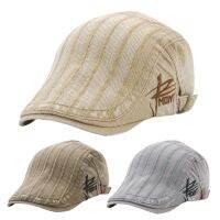 Casual Snapback Cap Visors Striped Berets Hat Cotton Flat Caps New Retro Style Cap