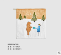 ลวดลายเพ้นท์มือ ผ้าเช็ดตัวเด็ก ผ้าเช็ดหน้าเด็ก ผ้าเช็ดน้ำลาย ขนาด 34x 34ซม ผ้าฝ้ายเเท้ 100 % มีเชือกคล้อง