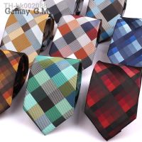 ❅﹍ New Jacquard Woven Neck Tie For Men Classic Check Ties Fashion Polyester Mens Necktie For Wedding Business Suit Plaid Tie