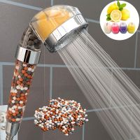 Lemon Shower Head High Pressure Saving Water Aroma Anion Beads SPA Showerhead Replacement Vitamin C Capsule Bathroom Accessories Showerheads