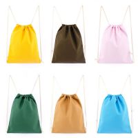 16 Colors Drawstring Backpack Bag 35x40cm Cotton Linen Drawstring Bags Pouch Reusable Storage Bag Portable Gift Shopping Bag
