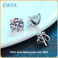 EWYA หรูหรา0.4-4CT D สี Moissanite สกรูต่างหูสำหรับผู้หญิงเครื่องประดับ Fine 4เขี้ยว S925เงินสเตอร์ลิงเพชรต่างหู