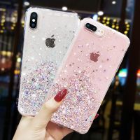 Floveyoo เคสดาวแวววาวหรูหราสำหรับ iPhone 14 13 12 11 Pro Max X XR iPhone 6 7 8 Plus 12 Mini เคส TPU ใสนุ่ม