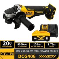 DEWALT DCG406 100MM Brushless Cordless Angle Grinder 20V Lithium Power Tools 9000RPM With Battery Charger