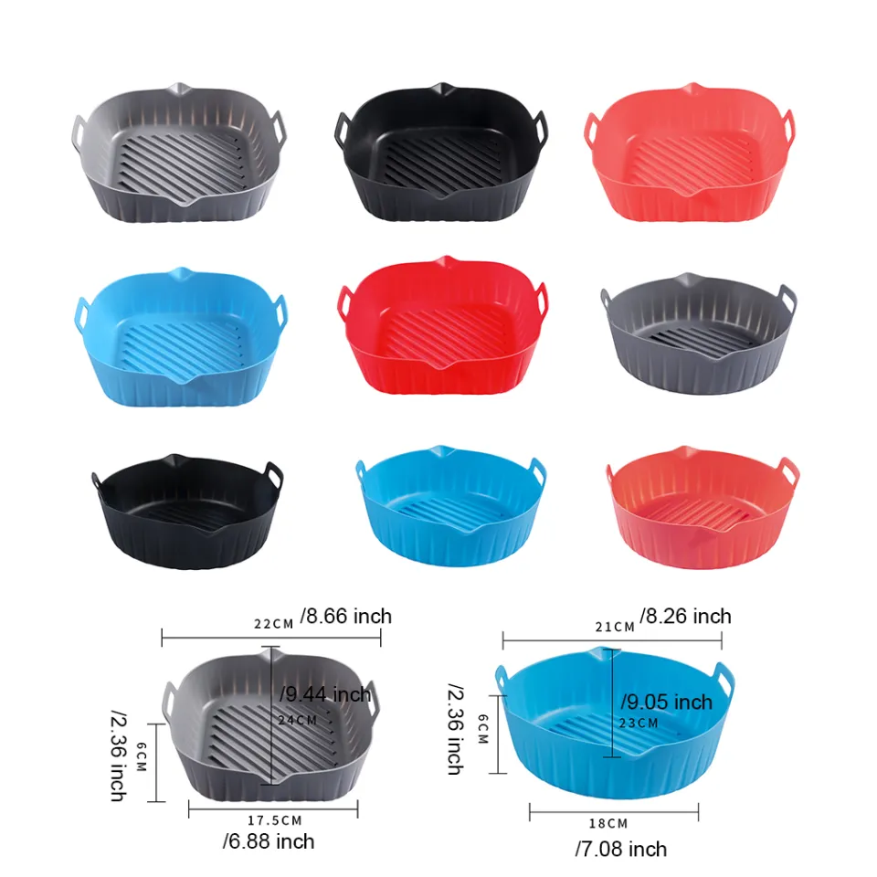 Air Fryer Silicone Liners 18cm Round Air Fryer Silicone Pot For Air Fryer  Reusable Replacement Pots