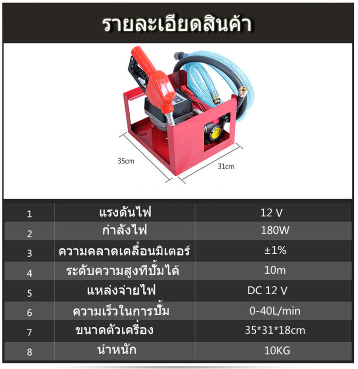 ปั้มน้ำมันไฟฟ้า12v-แบบพกพา-ใช้ไฟแบตเตอรี่-12v-ปั้มเร็ว-40ลิตร-นาที