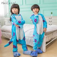 เครื่องแต่งกายวันฮาโลวีนคอสเพลย์อะนิเมะ Onesie สำหรับเด็กผู้ชายชุดคอสเพลย์ Monsters University สีฟ้าเด็กหญิงเด็กชายคอสเพลย์ชุดปาร์ตี้ให้ความอบอุ่นชุดตลก