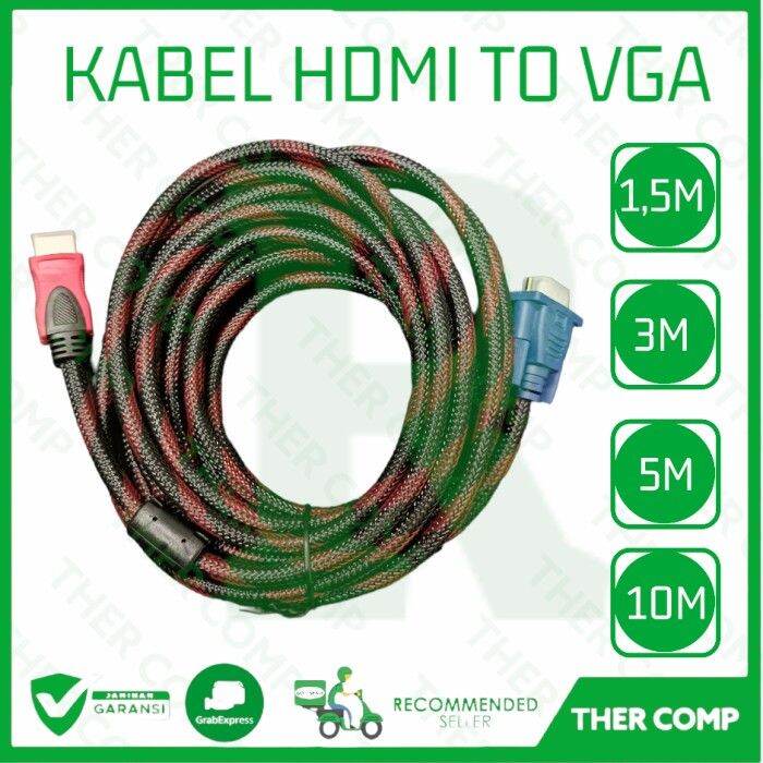 Kabel Hdmi To Vga Meter Cable Hdmi To Vga M Lazada Indonesia