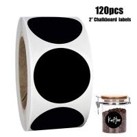 120 Pcs/Roll Black PVC Round Blackboard Sticker Round Sealed Label For Kitchen Jars Glasses Bottles Tableware Stationery Sticker Stickers Labels