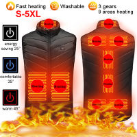 Plus Size Heating Jacket Men Women USB Smart Heating Vest Electric Heated Jacket Thermal Vest Jacket 9 Areas Heating Jacket 5XL