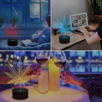 ตกแต่งห้องบ้านออปติคอลอุปกรณ์ตกแต่งห้องนอนตั้งโต๊ะพร้อมรีโมทควบคุมแบบไฟกลางคืน3D