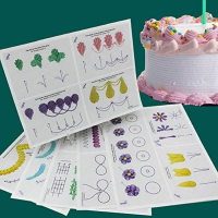 23 Sheet Cake Decorating Practice Board Icing Drawing Paper Sugarcraft Mould