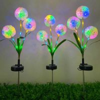 3 solar onion lanterns dandelion ground lamp outdoor villa courtyard garden decoration lawn lamp