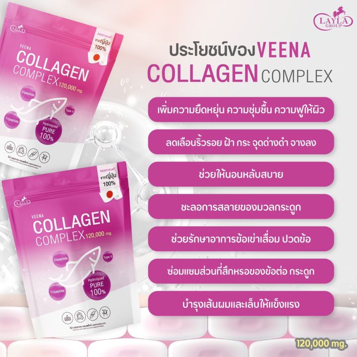 ของแท้100-veena-collagen-complex-วีน่า-คอลลาเจน-คอมเพล็กซ์-คอลลาเจนบริสุทธิ์พรีเมี่ยม-ดูดซึมไว