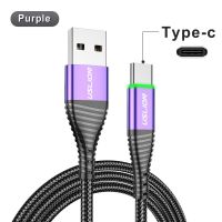 สายชาร์จ USB Type C เคเบิลไมโคร USB สายชาร์จเร็ว3A LED สำหรับ Samsung S23 Xiaomi โทรศัพท์มือถือสายชาร์จชาร์จ USB Type C