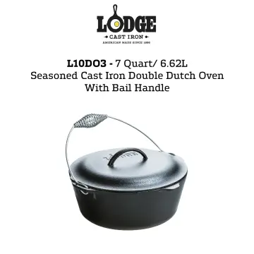 Lodge L10DO3 7 Qt. Black Cast Iron Dutch Oven