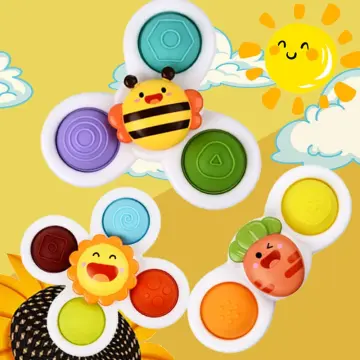 Suction Cup Spinner Toys for Toddlers 1-3,Baby Fidget Spinner with Suction  Cup,Window Suction Spinner Toys for Toddlers 1-3,Sensory Bath Toys Gift for