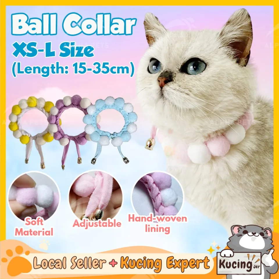 PetsVuitton Cat Collar with Bell Adjustable Buckle Pet Necklace Neck Strap  Paw Print 32cm Rantai Tali Kolar Kucing Loceng