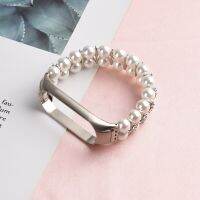 Girl Bracelet for Xiaomi Mi Band 6 Bands Wristband Elastic Wristband Strap for Mi Band 3/4/5 Jewelry Pearl Dressy Band Blingby Hs2023