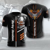 NEW Harley Series Automobile Mens Foreign Trade T-shirt 3d Digital Printing Round Neck Short Sleeve