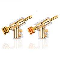 【hot】✽○☂  Banana Plug Hi-End 4mm Self-Locking Audio Amplifier Y-Shaped Gun Type Gold