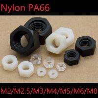 20Pcs Plastik Hex Kacang M2 M2.5 M3 M4 M5 M6 M8 Nilon PA66 Panas Isolasi Hexagon Lock Nut Benang baut Hitam Putih Bening