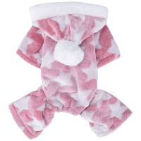 Small Dog Pajamas Pjs Doggy Onesie Clothes Soft Flannel Winter Warm Pet Sweater Hoodie Cute Star Doggy Jumpsuit Cat Apparel Coat Clothing Shoes Access