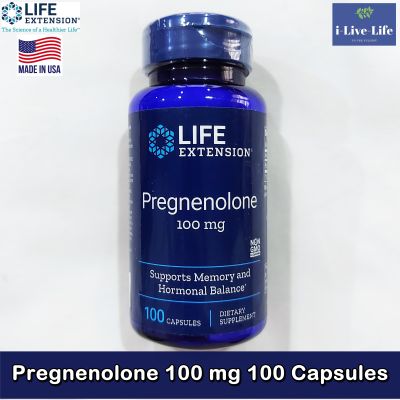 เพรกนิโนโลน Pregnenolone 100 mg 100 Capsules - Life Extension