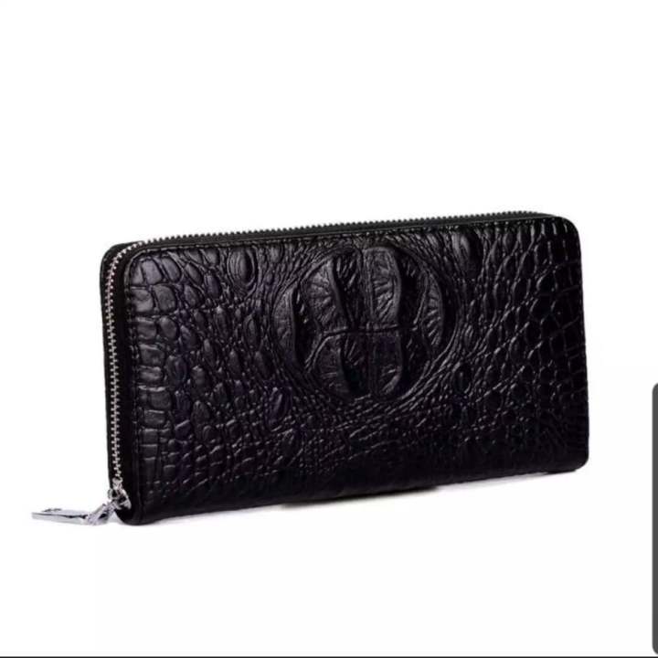 กระเป๋า-กระเป๋าสตางค์-แบบใบยาว-ลายหนังจรเข้-crocodile-men-wallet-พร้อมส่งจากไทย