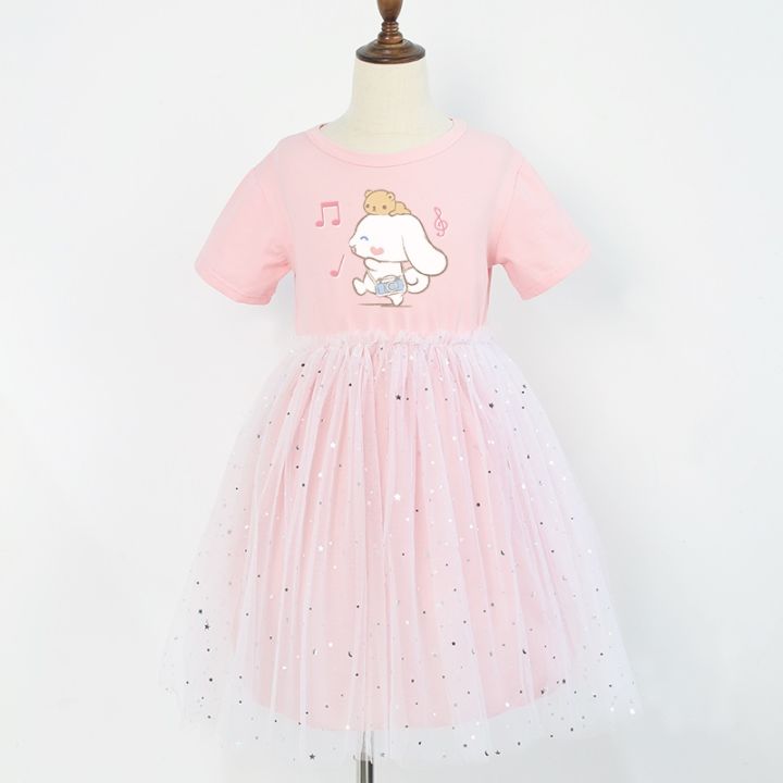 princess-dress-2021-new-girls-fashion-dress-cartoon-cinnamoroll-star-moon-sequins-cotton-yarn-skirt-for-kids-3-8y