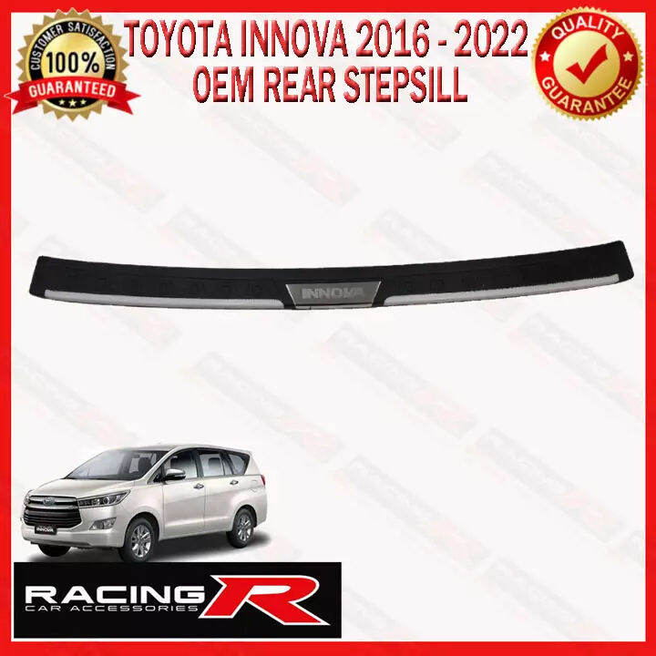 Toyota Innova 2016 to 2023 OEM Rear Stepsill / Step sill Black/Chrome