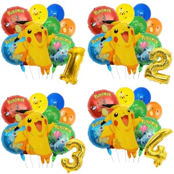 Pokemon Balloons Baby Shower Supplies Pikachu Birthday Party Decorations  Number Foil Helium Balloons Party Supplies Boy Gifts