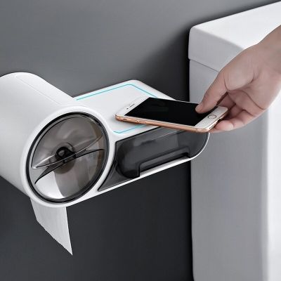 Portable Toilet Roll Paper Holder Stand Home Storage Rack Hygienic Paper Dispenser Bathroom Wall-mounted Waterproof Tissue Box