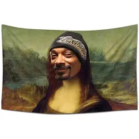 【CW】◑  Eksent Snoop Dogg 3x5FT Mona Lisa Meme Flag Tapestry (Heavy Duty 150D Polyester) College Dorm Man Cave