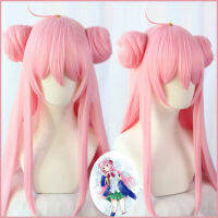 Happy Sugar Life Satou Matsutzaka คอสเพลย์วิกผมผมสีชมพู Buns วิกผมยาวตรงเครื่องแต่งกาย