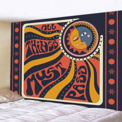 Sun psychedelic scene abstract home decoration art tapestry hippie bohemian decoration yoga mat mandala wall hanging