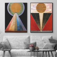 Hilma Af Klint Wall Art Retro Geometric Modern Abstract โปสเตอร์ห้องนั่งเล่นภาพวาดผ้าใบพิมพ์ภาพ Frameless Home Decor New