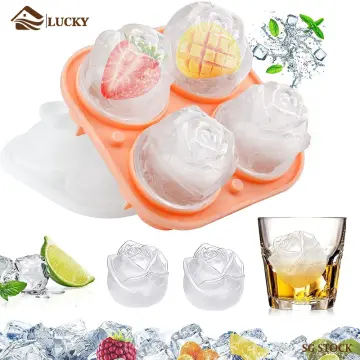 Large Square Ice Cube Mold Maker Big Cubitera Ice Cube Trays for Freezer Silicone  Moulds with Lid for Whiskey Cocktails Bourbon