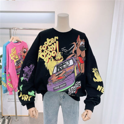 Funny Oversized Sweatshirt Women Cartoon Cotton Pullover Turtleneck Coat Streetwear Sweatshirts Hip Hop Cool Coats