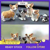 FDEW อุปกรณ์เสริมรถยนต์เรซิ่น Corgi ของขวัญลูกสุนัขของตกแต่งแผงหน้าปัดของตกแต่งภายในรถยนต์ของเล่นสุนัข