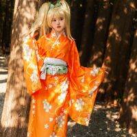 Hiyoko Sionji การแต่งกายคอสเพลย์ Kimono ชุดเดรสซากุระผู้ใหญ่หญิงอะนิเมะ Danganronpa 2