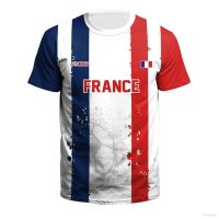 Jersey NEW National New France Fan T-shirt Casual Short Sleeved Round Neck Fashionable Street Clothing Large a