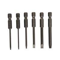 [Old A Hardware] 6ชิ้น/เซ็ต75มม. หัวแบน Slotted Tip ไขควงแม่เหล็ก Bits 2/2.5/3/4/5/6Mm Workshop อุปกรณ์เครื่องมือมือ Nutdrivers