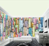 ✥ Custom wallpaper mural photo wall modern minimalist hand painted city building background wall decoration painting